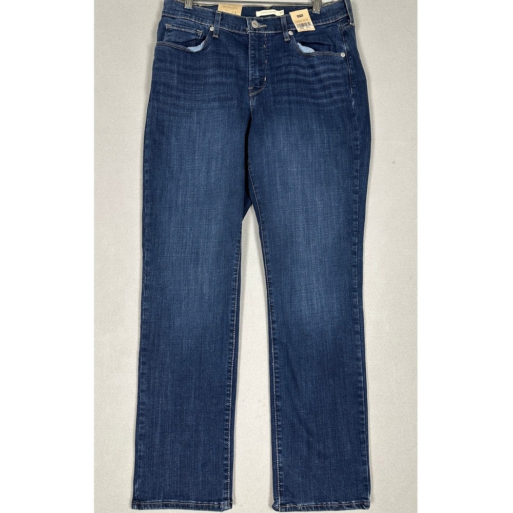 NEW Levis Jeans Womens 12 Medium Blue Classic Straight Hypersoft Stretch Denim
